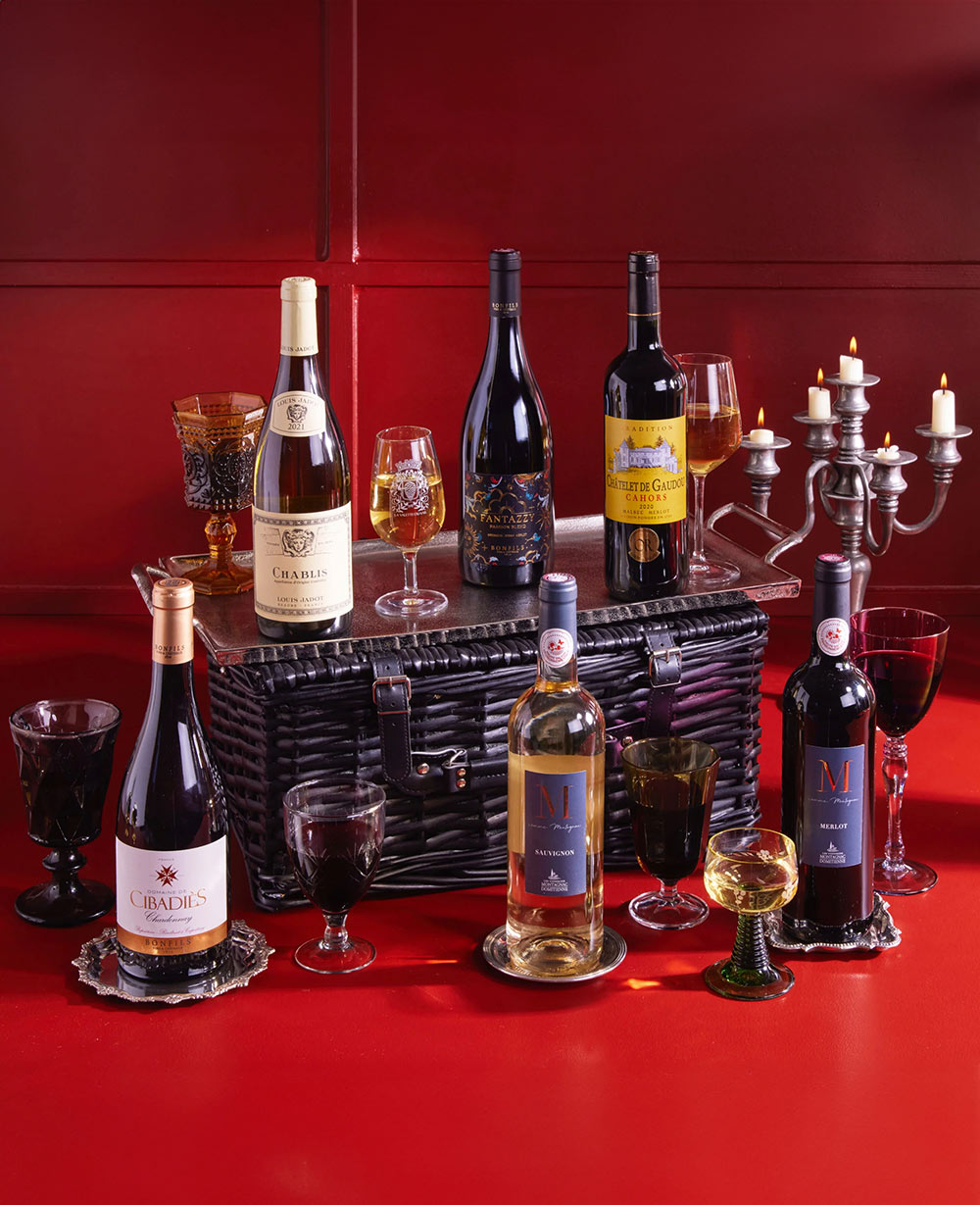 Elegantly French Luxury Wine Gift Basket<br/>(Corporate Gifts)