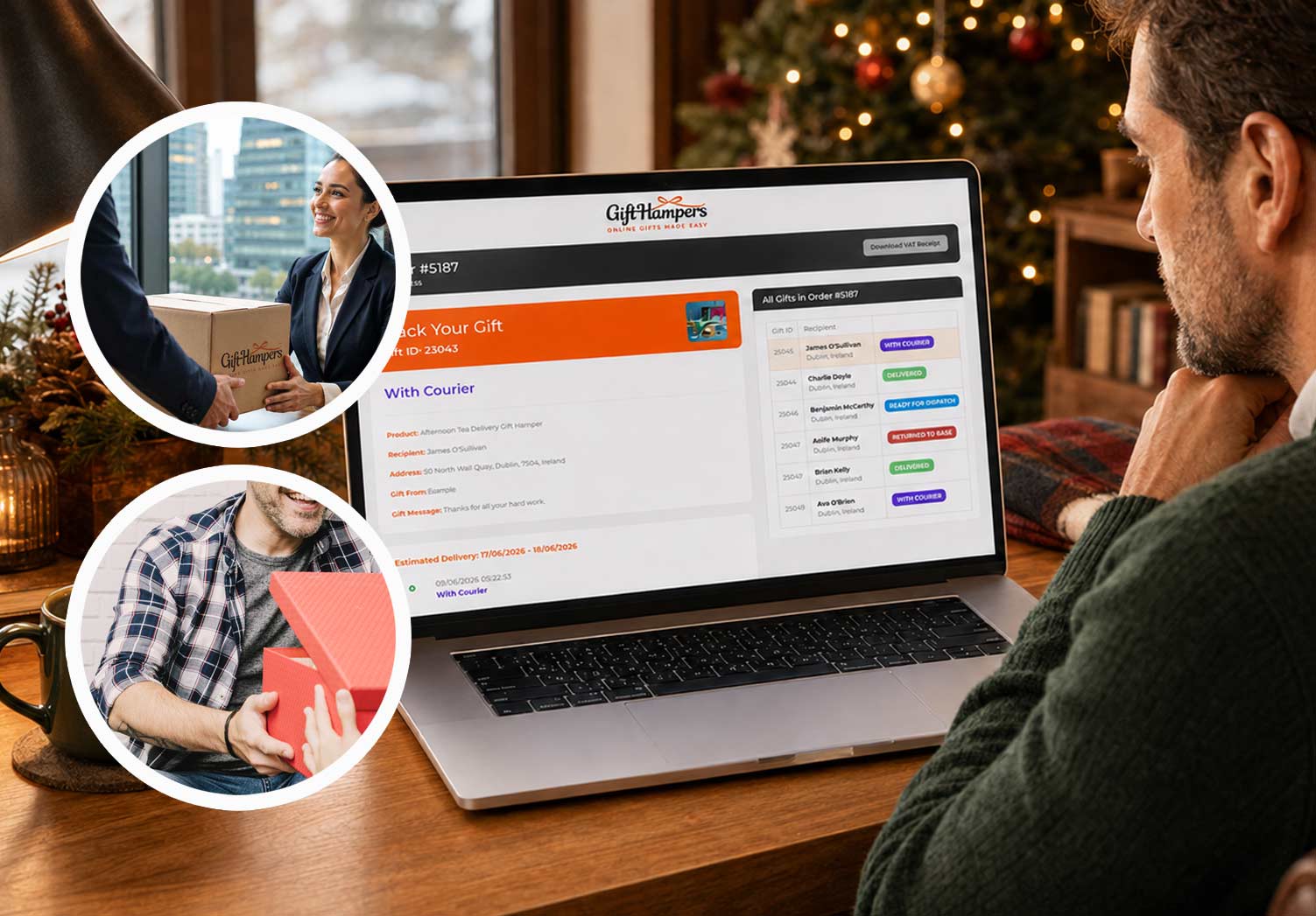 realtime tracking corporate gift hamper delivery in Estonia