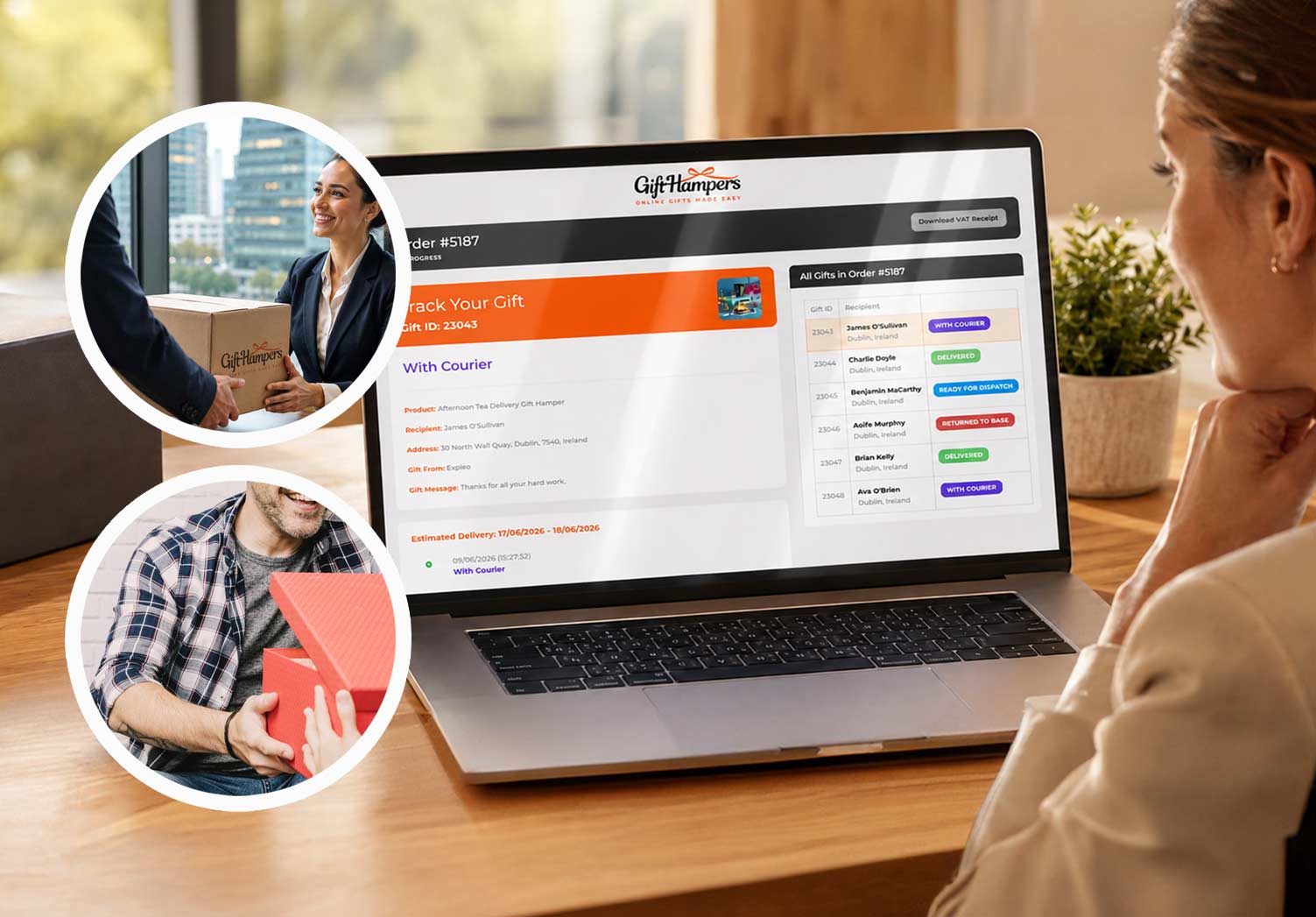 realtime tracking corporate gift hamper delivery in Estonia